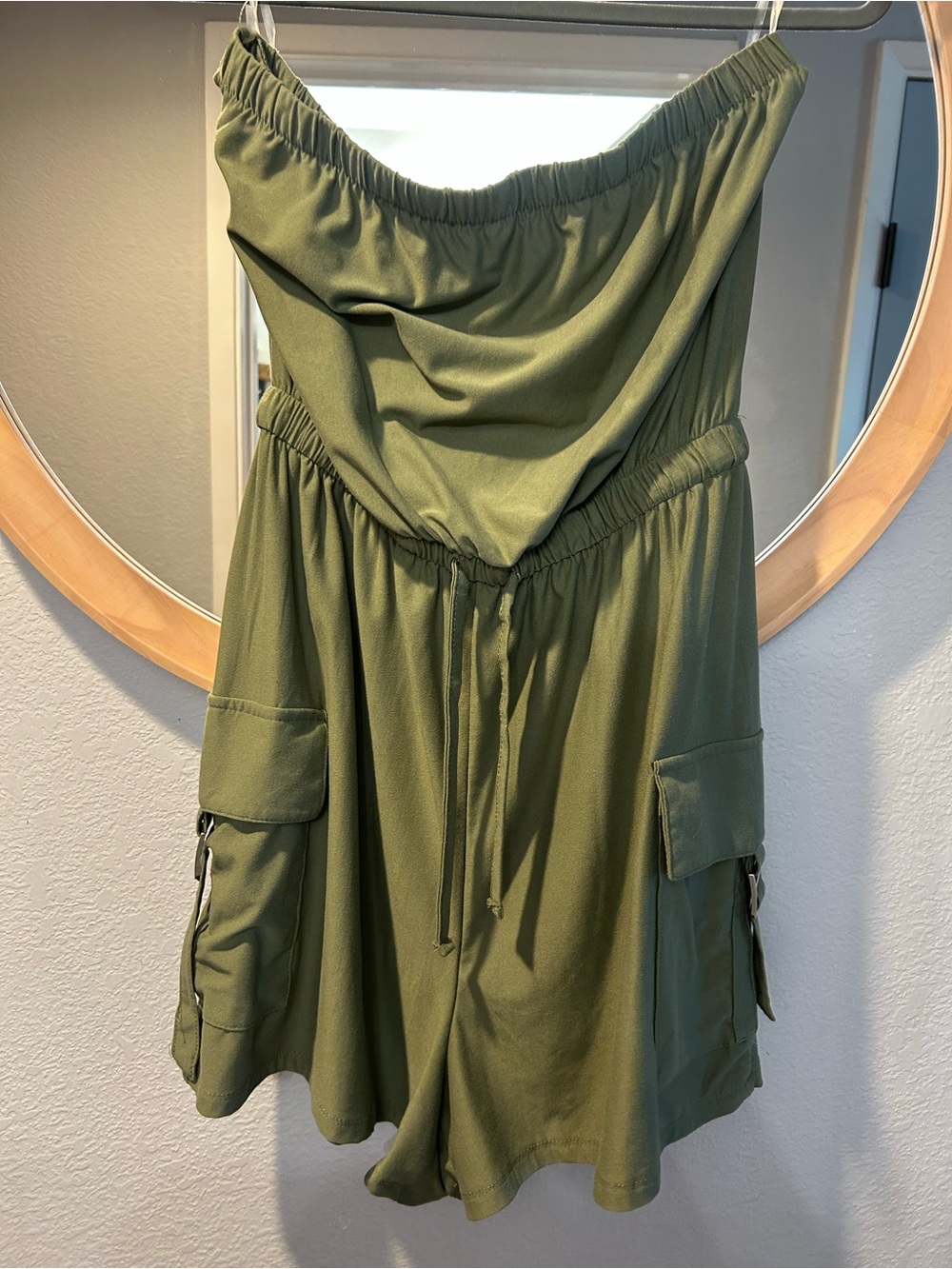 Derek Heart Olive Green Strapless Romper